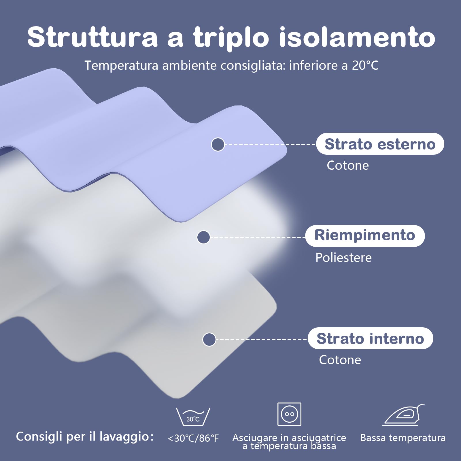 Mosebears Sacco nanna invernale per bambini, 2,5 Tog, 100% cotone, per diverse misure dalla nascita fino all'età di 24 mesi (Blue Fog, 6-12 mesi)