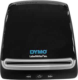 DYMO LabelWriter 5XL Direct Thermal Monochrome Wired Label Printer, Black - USB and Ethernet Connectivity, 62 Labels Per Minute, 300 dpi, 4.16" Print Width, 4 x 6