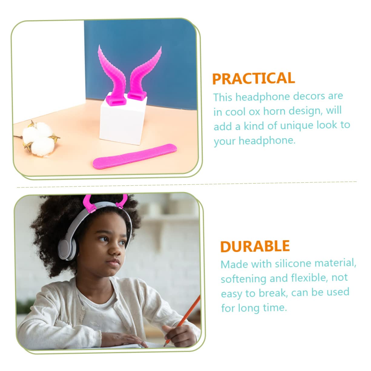 5 Pares Auriculares Decorativos de Silicona para Diadema Accesorios para Auriculares para Cosplay y Fiestas Brillante