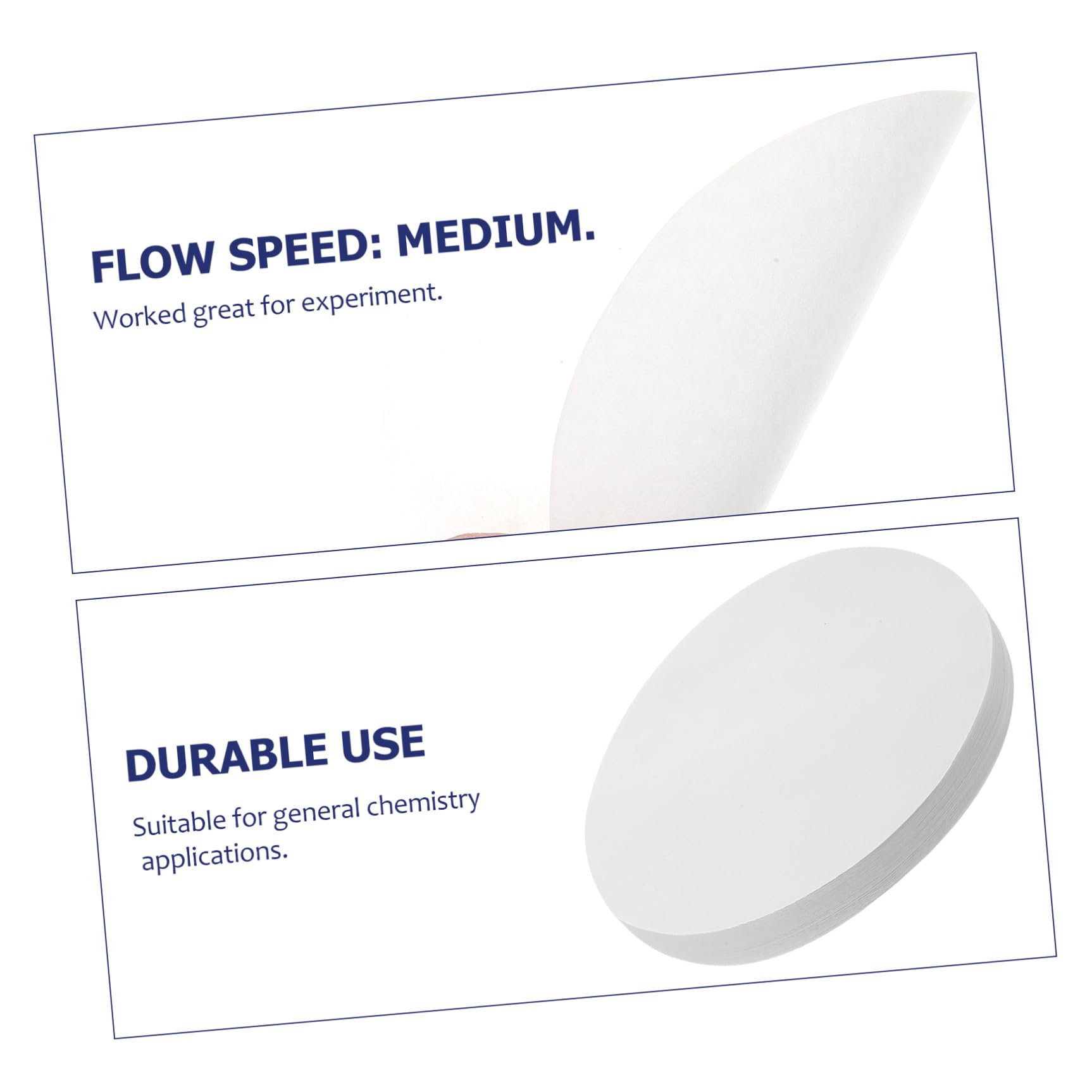 POPETPOP Discos de Papel de Filtro Cualitativo para Separación Efectiva de Caudal Medio 100 de 18cm Papel Blanco para Experimentos y Aplicaciones Generales en Química