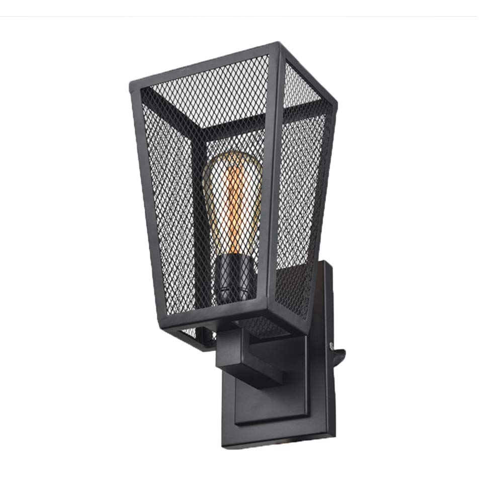 Industrial Wire Cage Wall Sconce Retro Wall Light Shade Vintage Style Edison E26 Base for Headboard Bedroom Restaurant Coffee Shop Garage Porch Light
