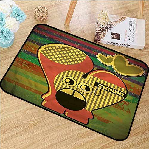 TBRfine Modern, Door-mat, Cute Monster Heart Grunge, Bathroom Mat for Tub Non Slip