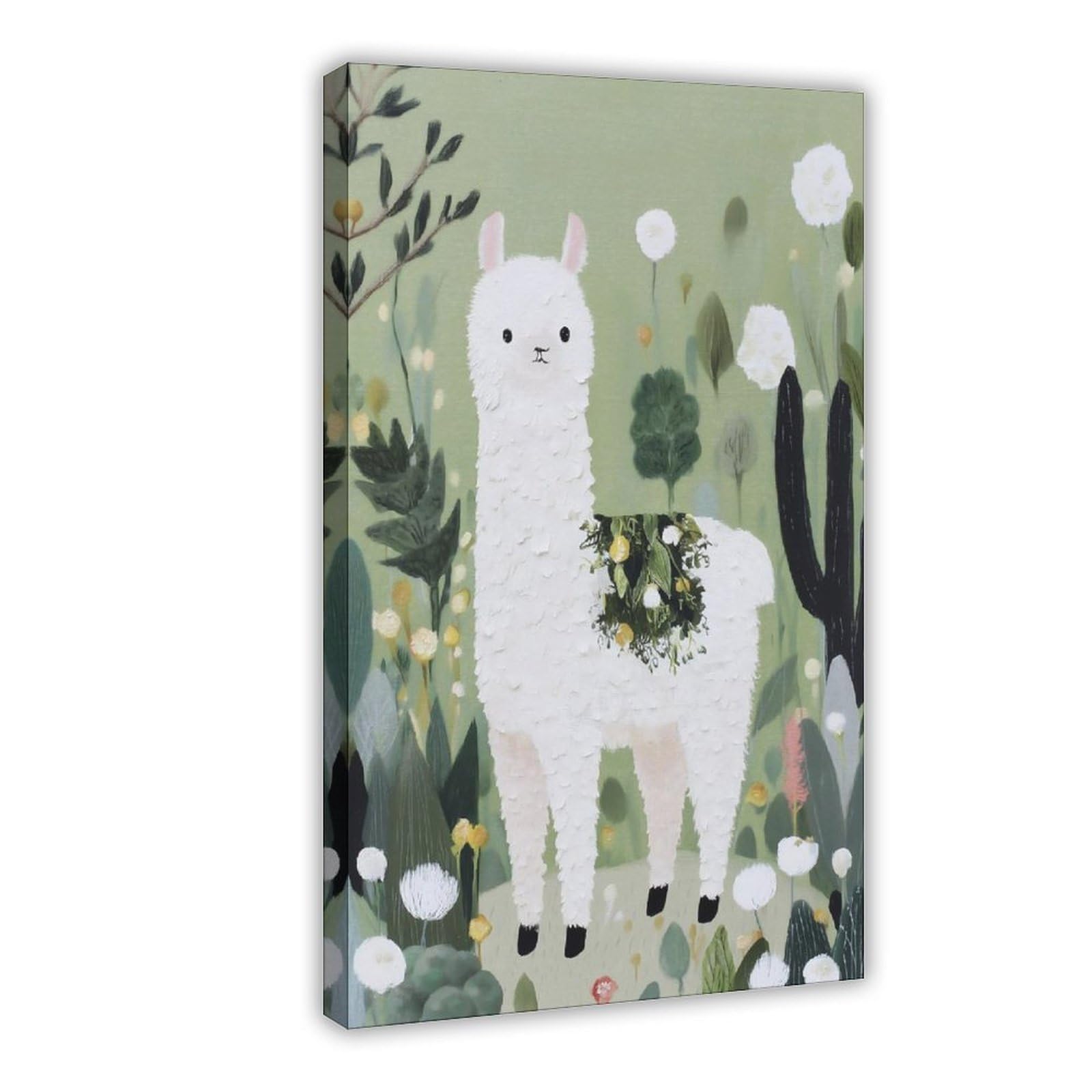 Ywtjax Frame-Style Alpaca Poster Canvas Poster For Living Room Decor Gift