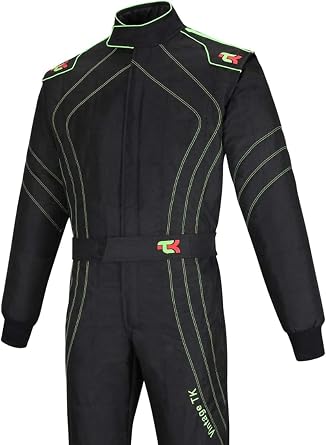 TK Adult Karting Suit/Race/Rally One Piece Cordura Suit Go Kart Racing Suit Black, XXL