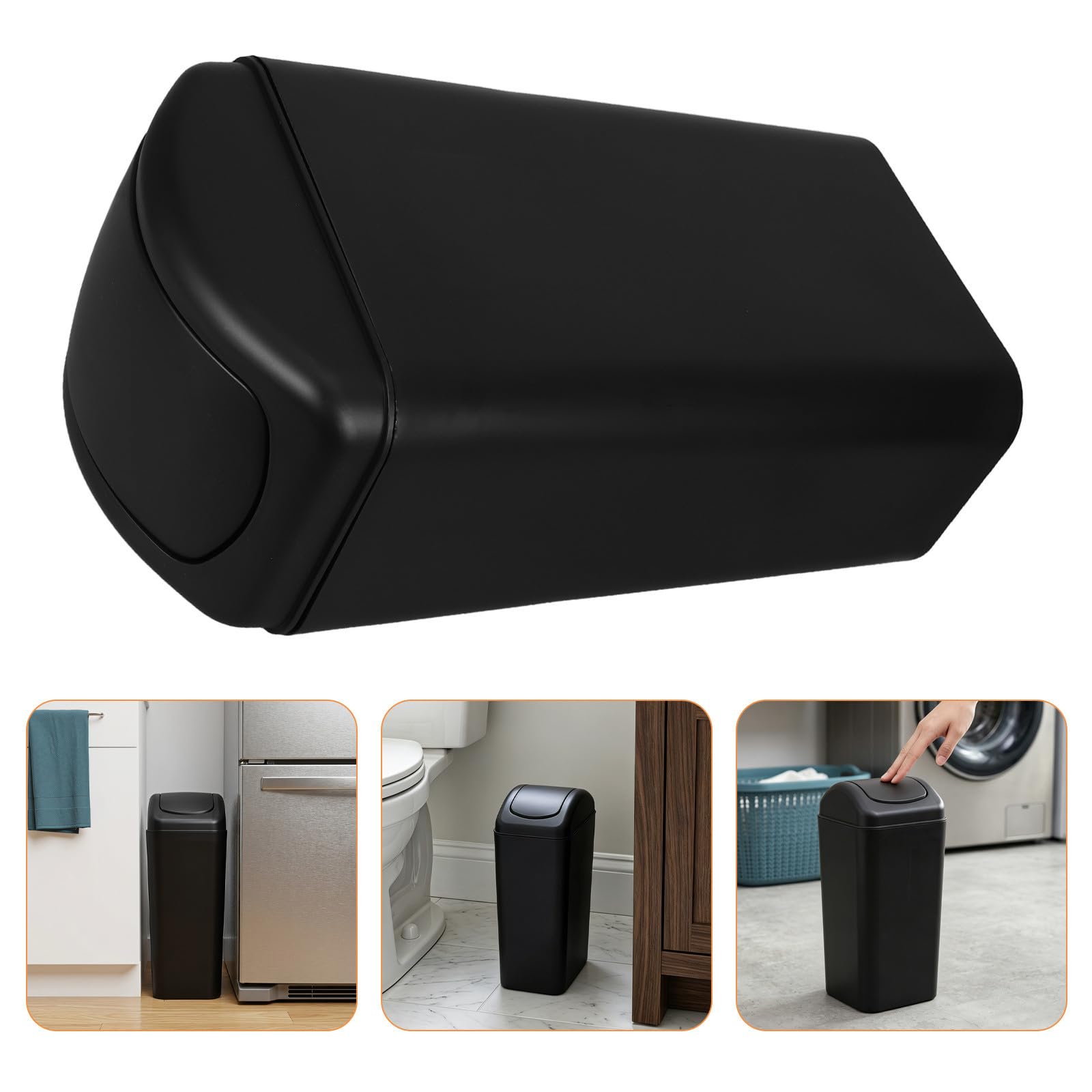 BESTOYARD Cubo de Basura Estrecho con Tapa Sellada para Cocina y Oficina, Diseño Moderno de Pp con Acabado Mate y Ahorro de Espacio