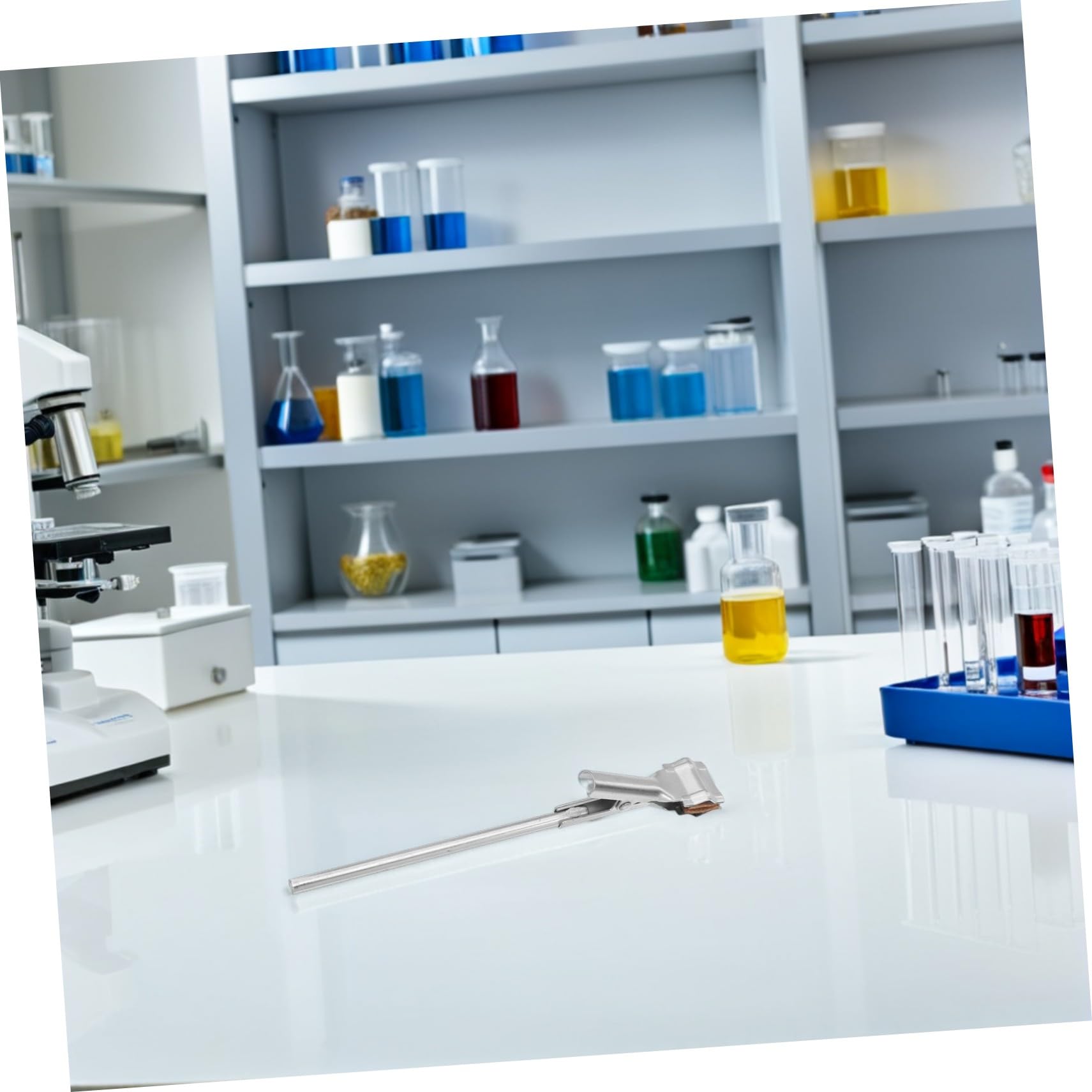 Amosfun Pince Expérimentale en Fer Argenté Résistante la Chaleur pour Tubes à Essai, Flexible à Utiliser, Lot de 4 Pièces pour Travaux Expérimentaux en Chimie
