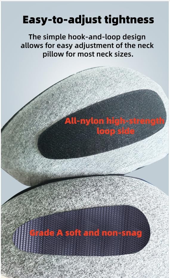 Image of Travel Neck Pillow with Extra Large Hood Rollable Airplane Hooded Neck Pillow with Memory Foam Filling and Removable, Skin-Friendly Cover with a Carrying Pouch (Cationic)
