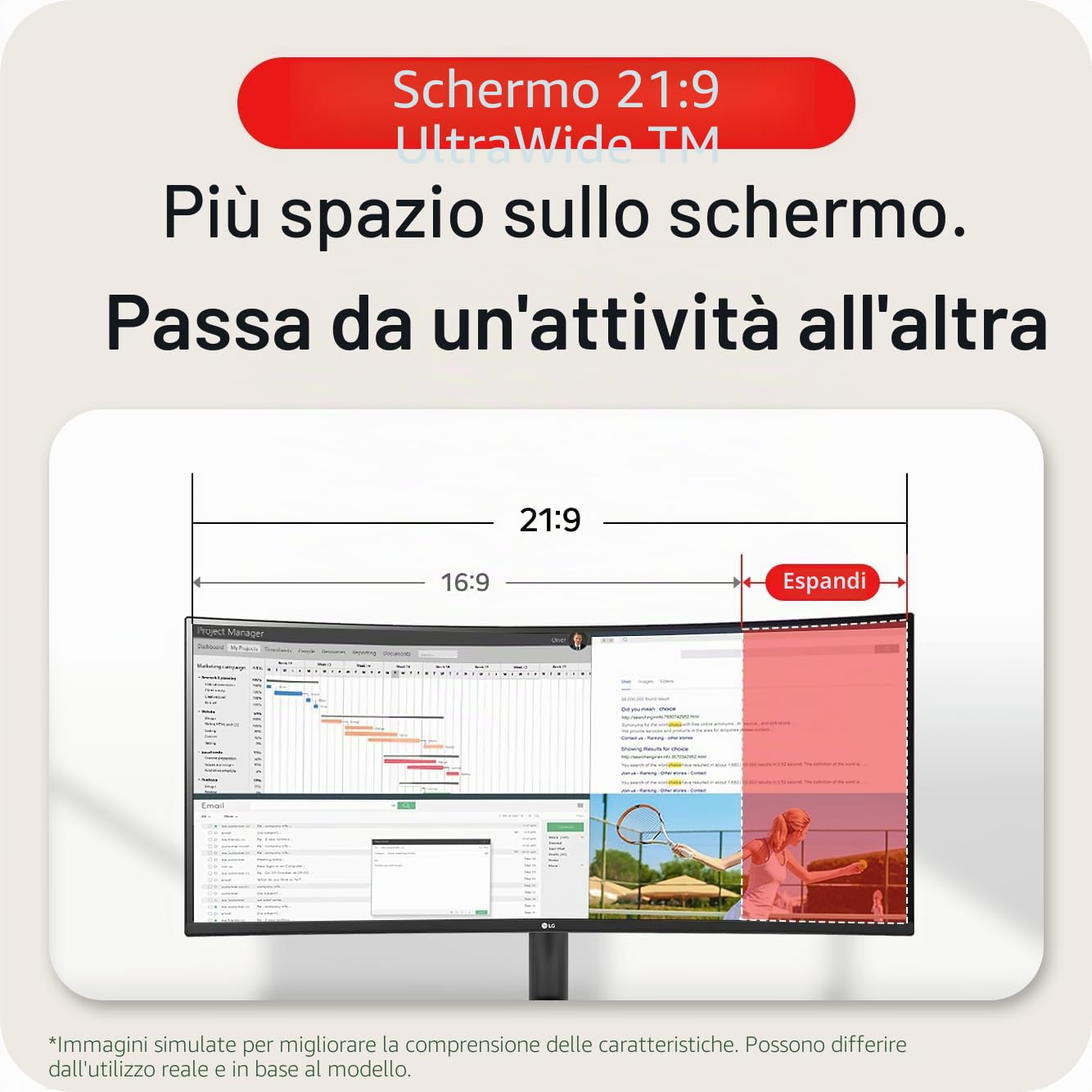 Lg Ultrawide 34wr50qK-B - Monitor Led - Curvo - 86,42 Cm (34")