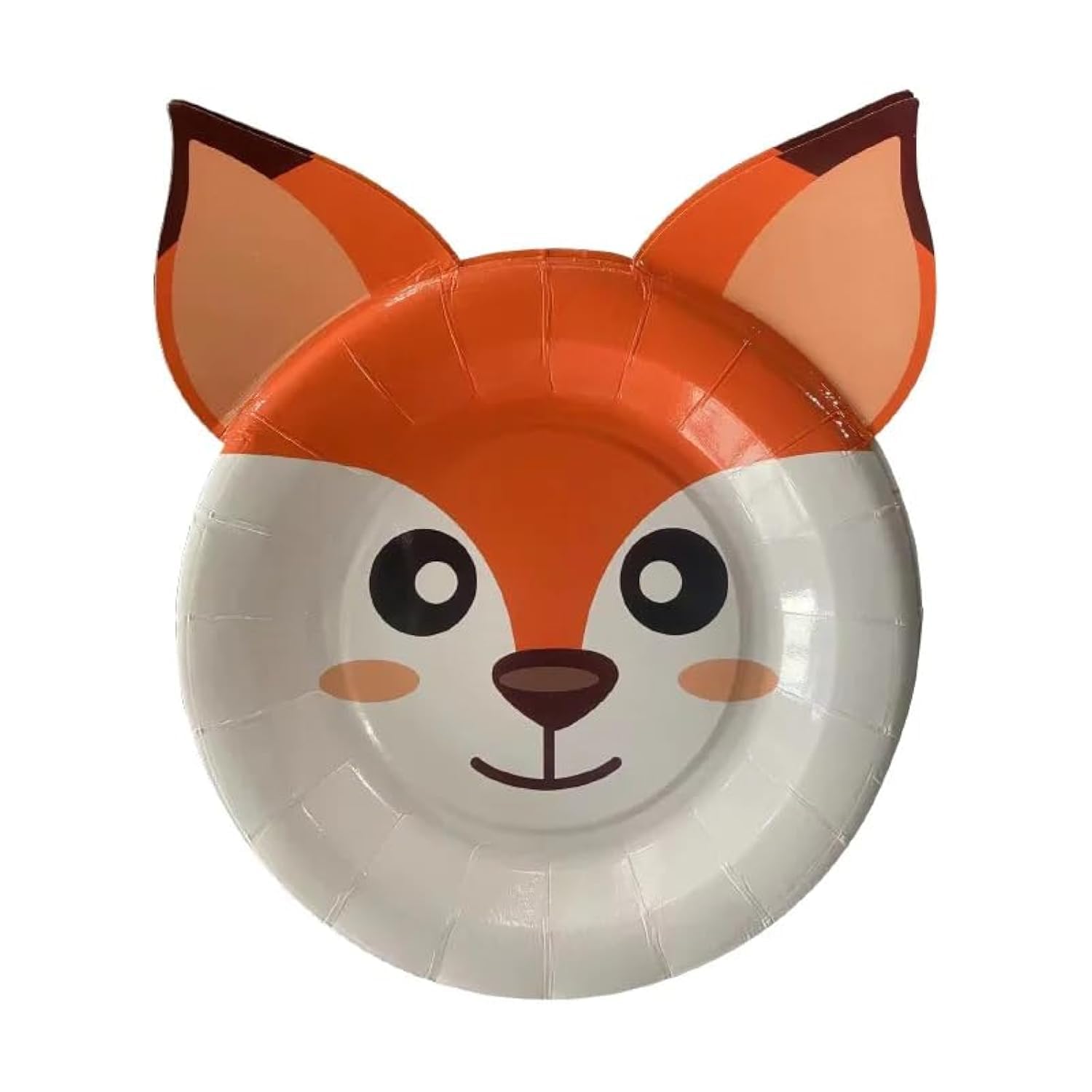 ZEENAH [10 piece/set] [7inch/17cm] Animal Shaped Party Paper Plate for Kids Birthday Parties, Special Occassions and Celebrations. (Fox)