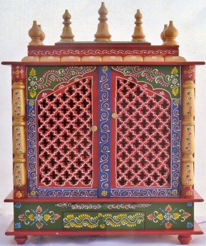 Home and Bazaar Rajasthani Ethnic Handcrafted Wooden Temple/Mandir/Pooja Ghar/Mandapam