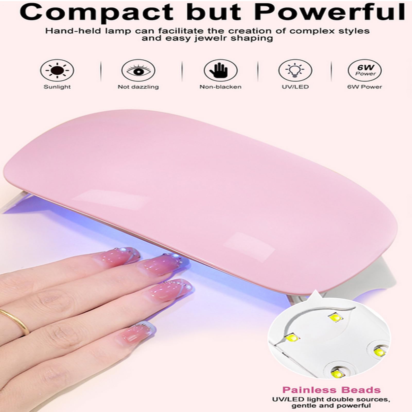 Kit Per Ricostruzione Unghie 6 Colori Leggeri | Gel di Finitura Professionale per Unghie Ideale per Viaggi Casa Ufficio Scuola Fidanzata Moglie