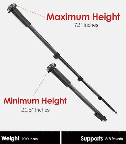 Miniatura 2 de Monopie/Unipod profesional negro (liberación rápida) para Canon VIXIA HF S100