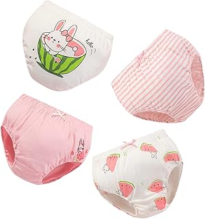 Roupa íntima infantil infantil para bebês meninas, estampa listrada, roupa íntima de algodão, 4 peças, roupa de cowboy para bebês