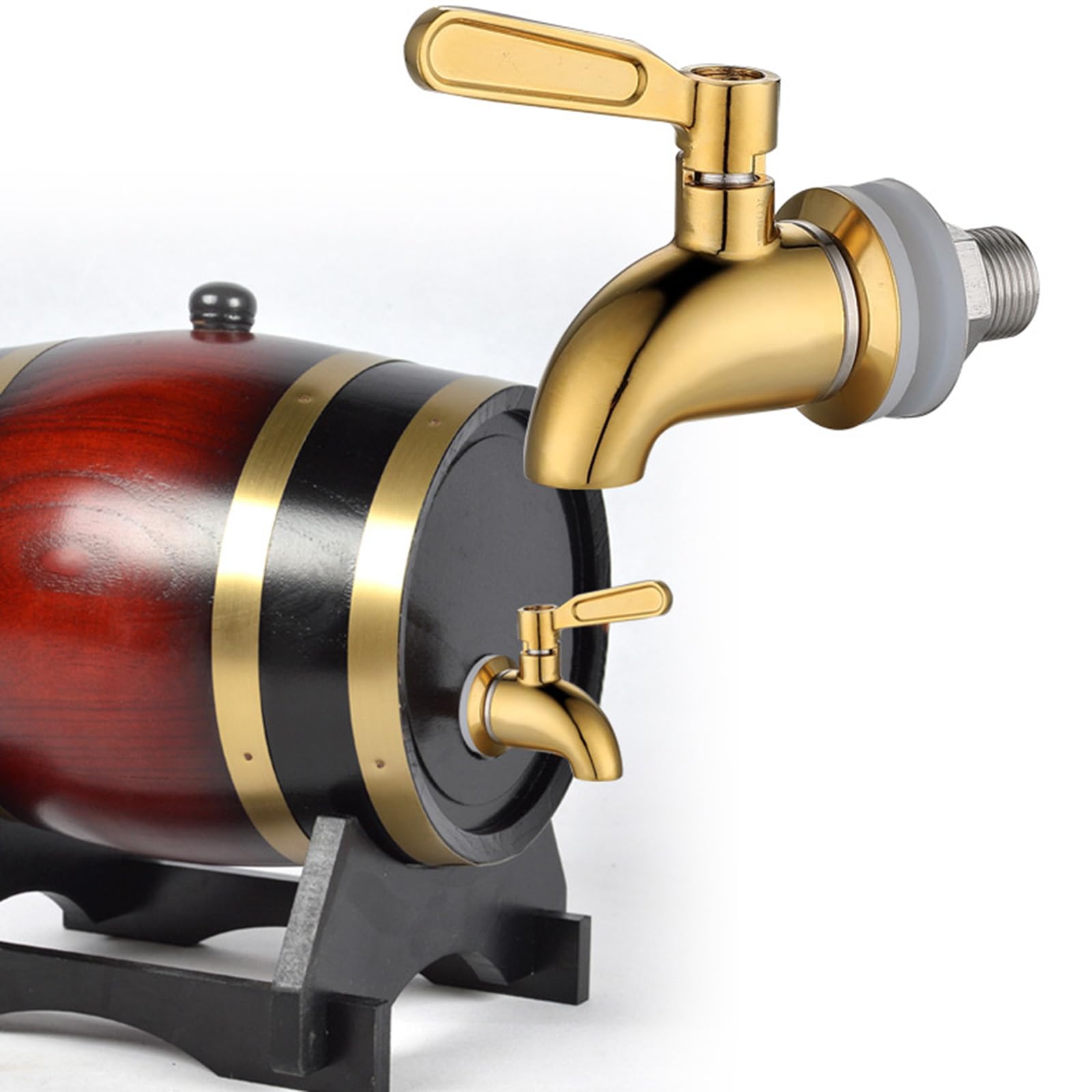 Robinet pour Tonneau de Bière Seau à Vin de 16 mm, Robinet à Levier Unique en Acier Inoxydable Distributeur de Jus Robinet de Boisson (Doré)