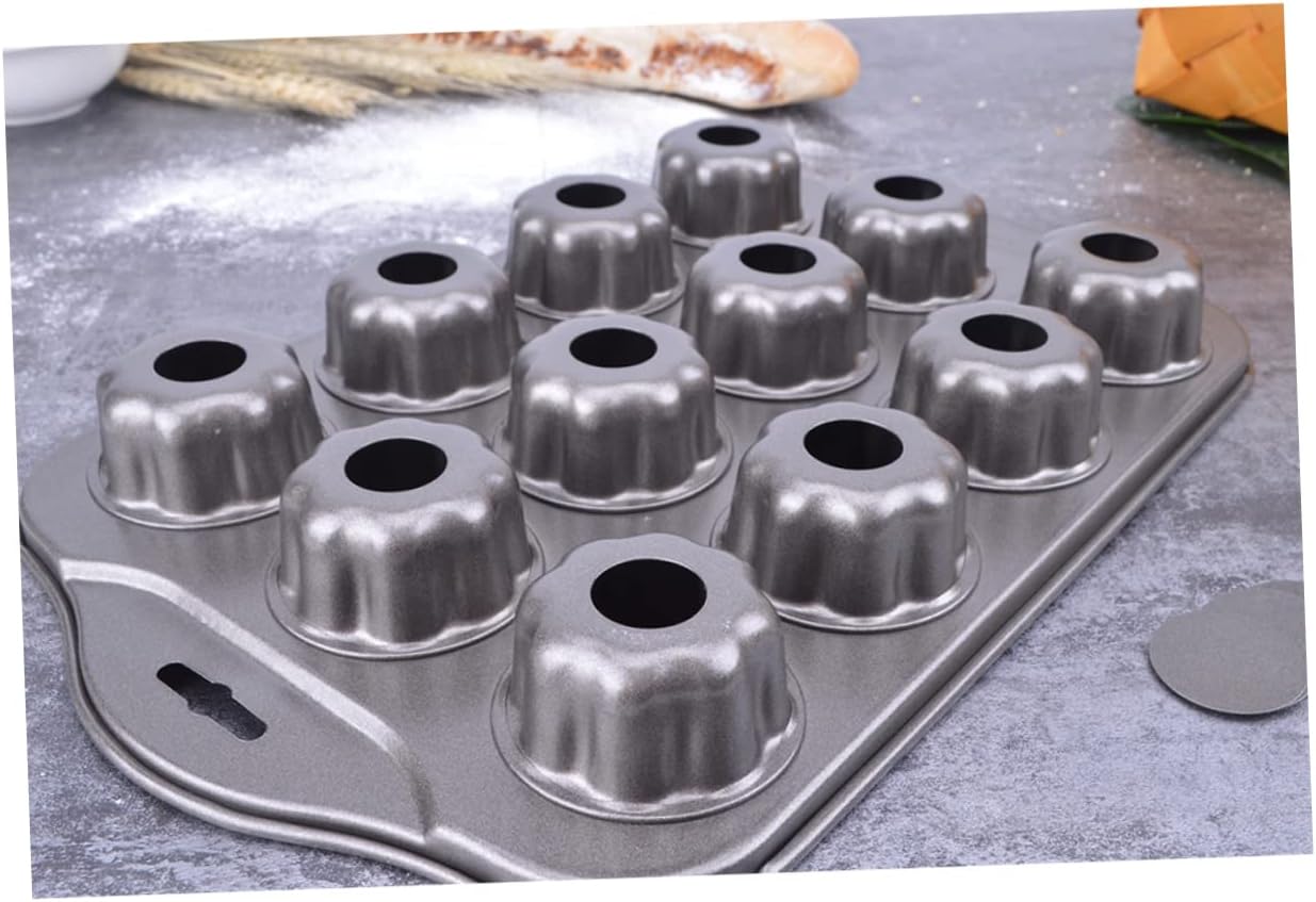 Zerodeko Cavity -shaped Non-stick Baking Pan Removable Bottom for Tarts Egg Tarts Muffins and Desserts Easy Demolding and Cleanup