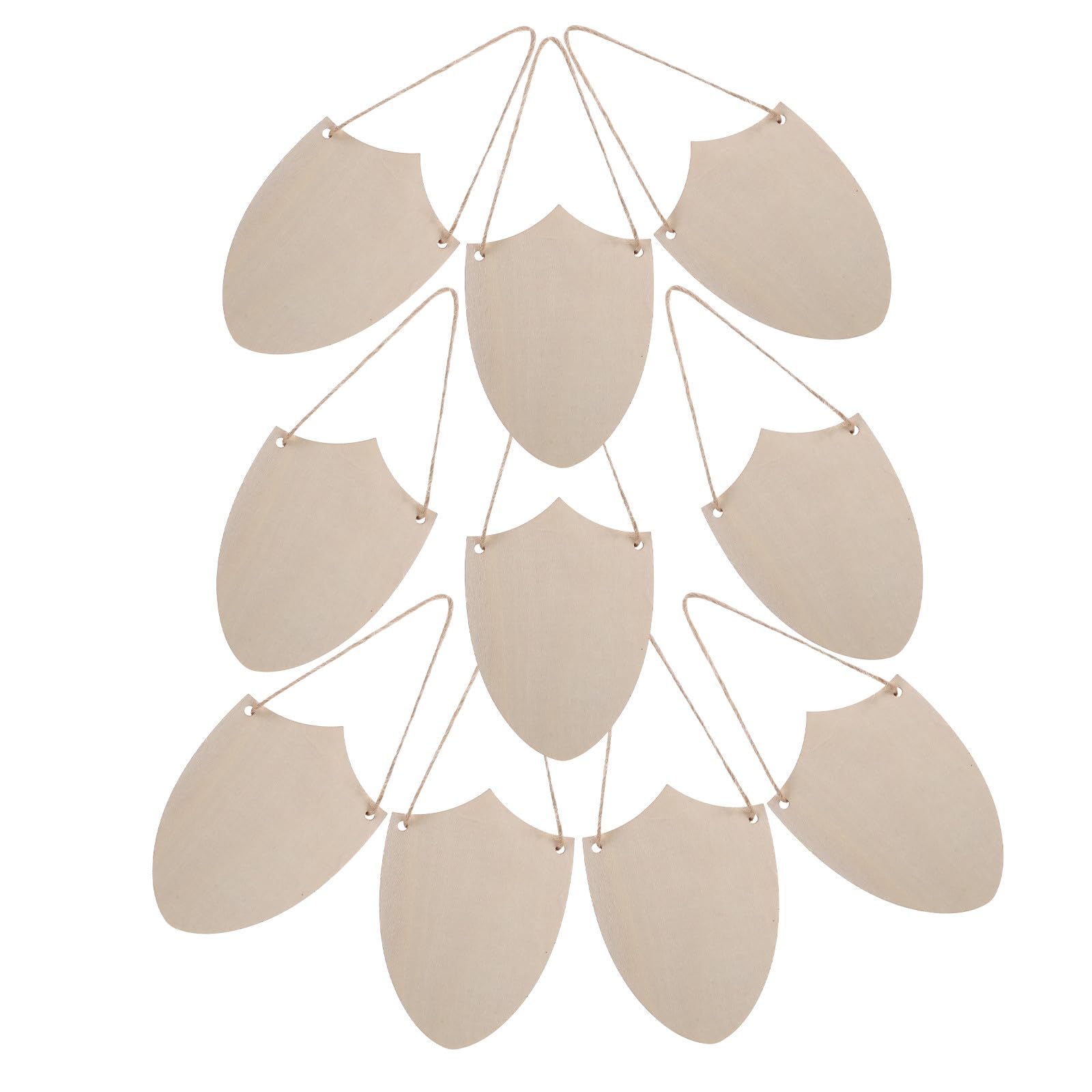 iplusmile 10pcs Wooden Shield Cutouts Unfinished DIY Painting Crafts