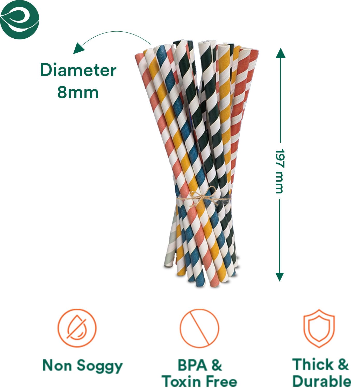 ASTRELLA Straight Drinking Straws | Multicolor Disposable Straws for Beverages (Pack of 100)