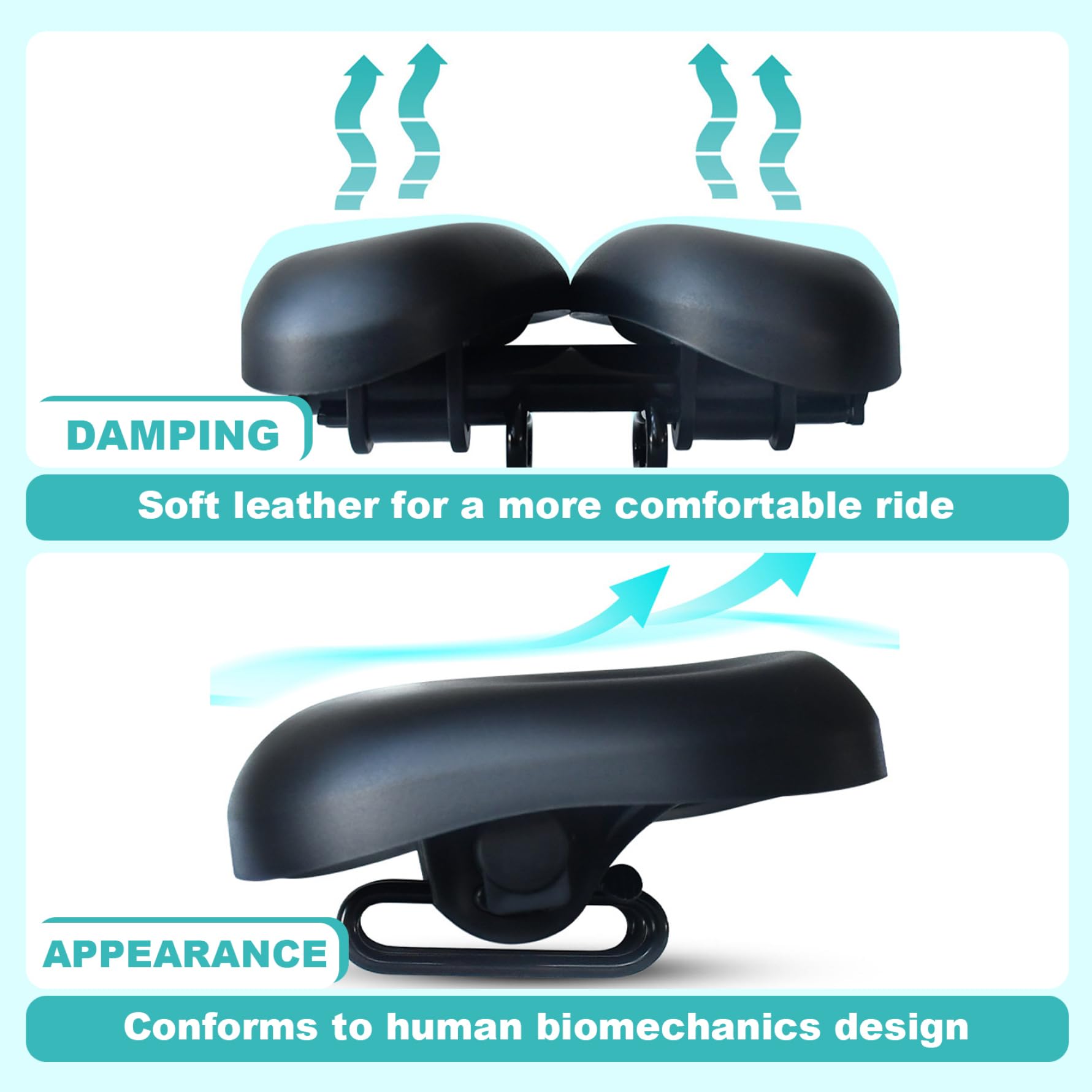 Noseless Siège de vélo confortable en polyuréthane pour homme et femme - Absorption des chocs - Coussin de selle doux