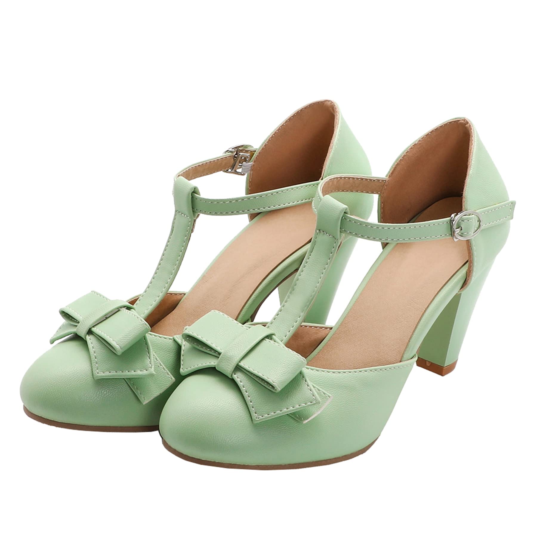Elbslutt Retro T-Strap Bow Pumps