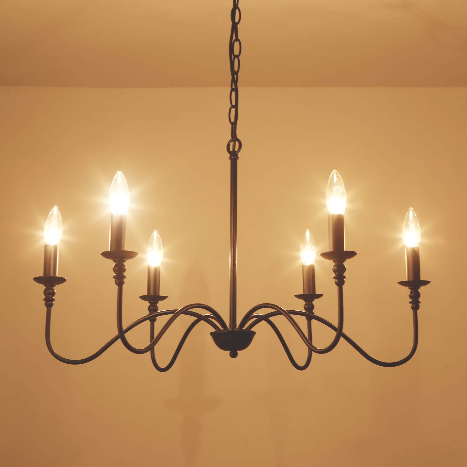 Buy MIDUXIY Black Farmhouse Chandeliers, 6light Modern Industrial Iron
