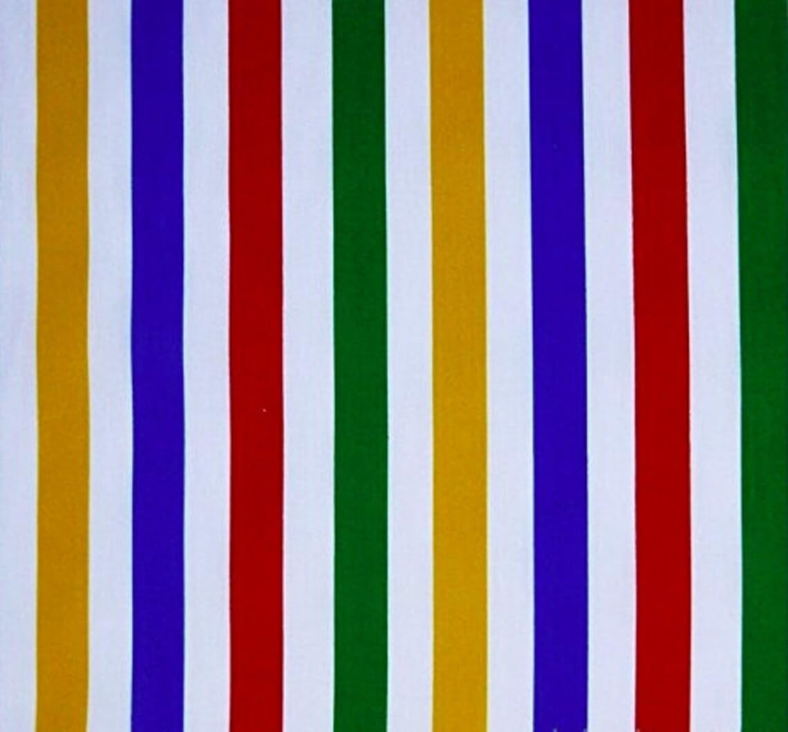 11mm Stripe Polycotton Fabric (Per Metre) - Simply Sew Crafty™ (Multicolour)