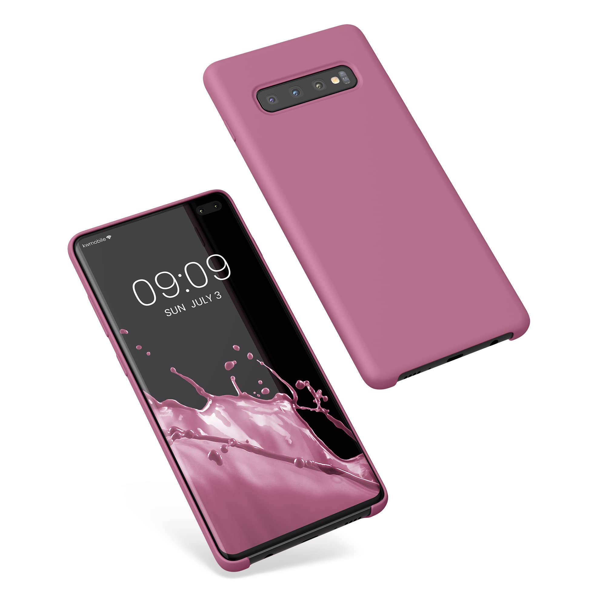 kwmobile Case for Samsung Galaxy S10 Plus / S10+ Case - Soft Cover - Shockproof Silicone - Wireless Charging Dark Rose — view 8