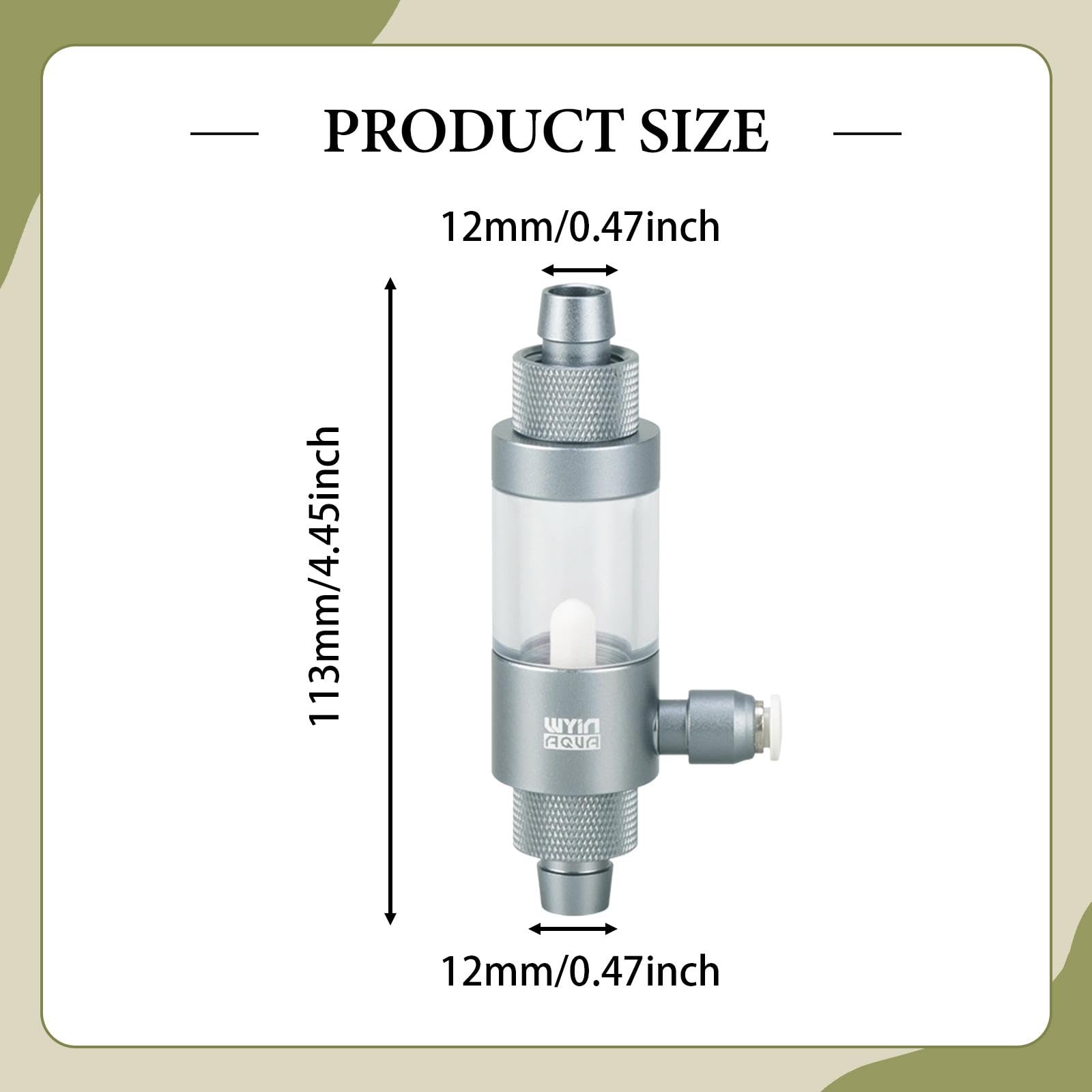 Diffuseur de CO2 en Acrylique avec Compteur de Bulles, Pratique et Multifonctionnel, pour Aquarium, Wy500112