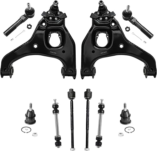 Miniatura 121 de Detroit Axle - Kit de suspensión frontal de 10 piezas para Chevy Trailblazer GMC Envoy XL Buick Rainier 9-7X Ascender, inferior y superior, 4 brazos