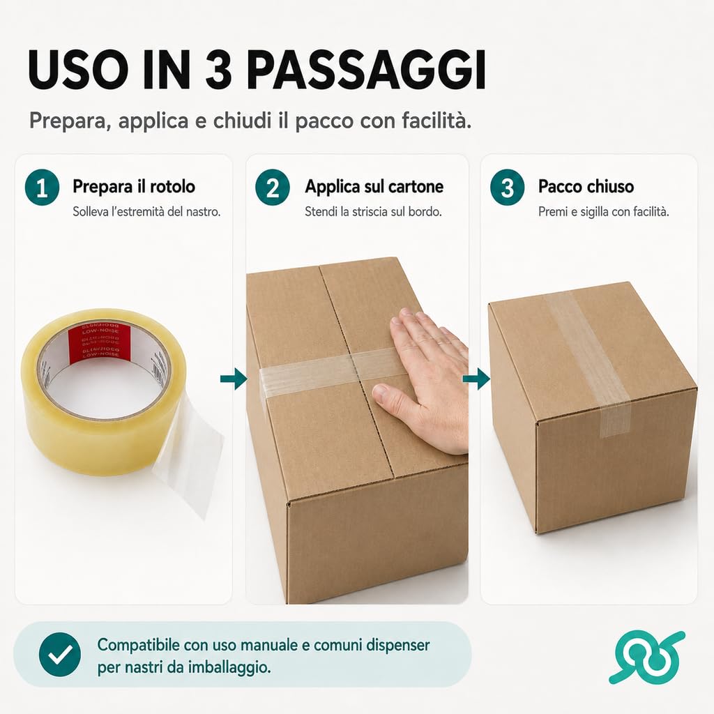 tempo di saldi Nastro Adesivo 36 Rotoli, 6 Confezioni da 6 Pezzi, Imballaggio per Pacchi e Spedizioni per Cartoni, Trasloco, Ufficio e Magazzino