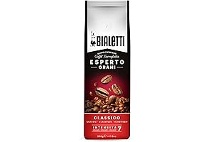 Bialetti Caffè in Grani, Espresso Roasted Coffee Beans, Ground Coffee Compatible, 17.64 Ounces