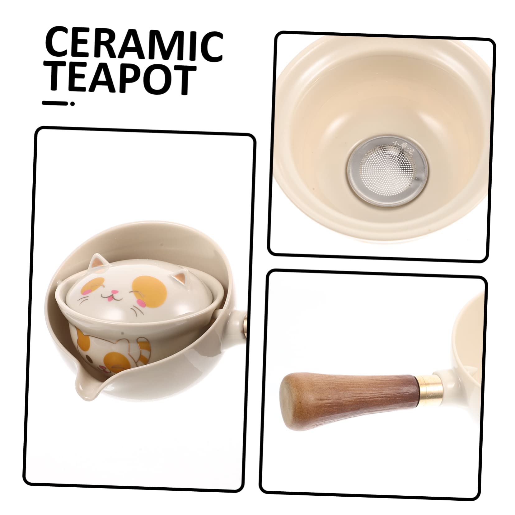 Tetera De Cerámica Giratoria 360° Té Suelto Capacidad Adecuada Mango Lateral
