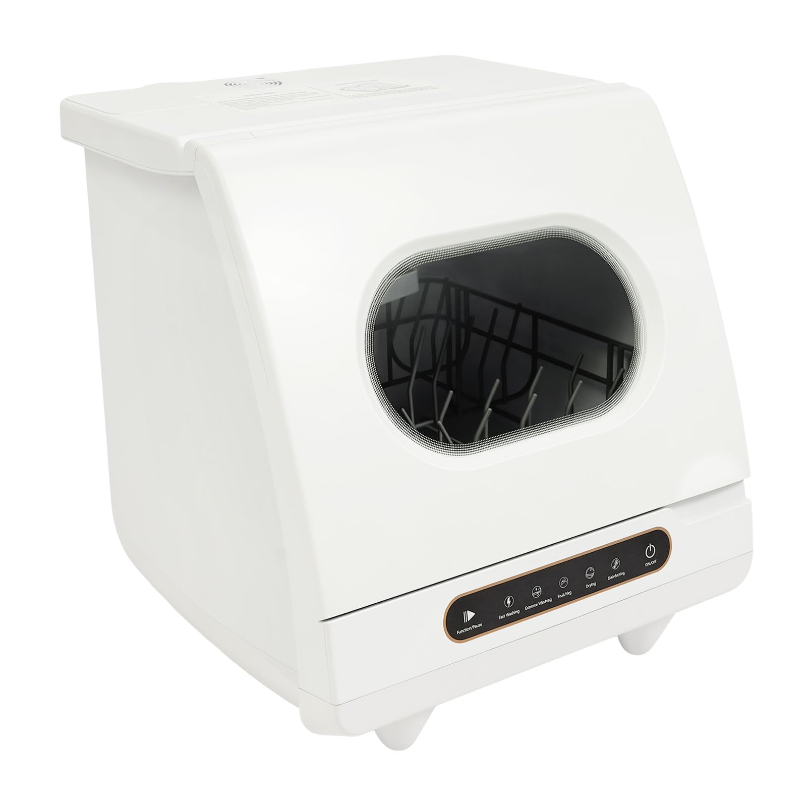 Zmywarka stołowa 800 W, mini zmywarka, 5 trybów czyszczenia, 55 dB | Wolnostojąca zmywarka z wężem odpływowym, ramię natryskowe 360°, do mieszkań, domów na wynos, akademików, kuchni
