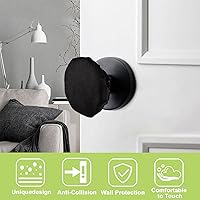 Vista 3 de Fundas para Manijas de Puerta, 2 Piezas Fundas Decorativas Redondas Negras para Perillas de Puerta, Guante Suave para Manija de Puerta