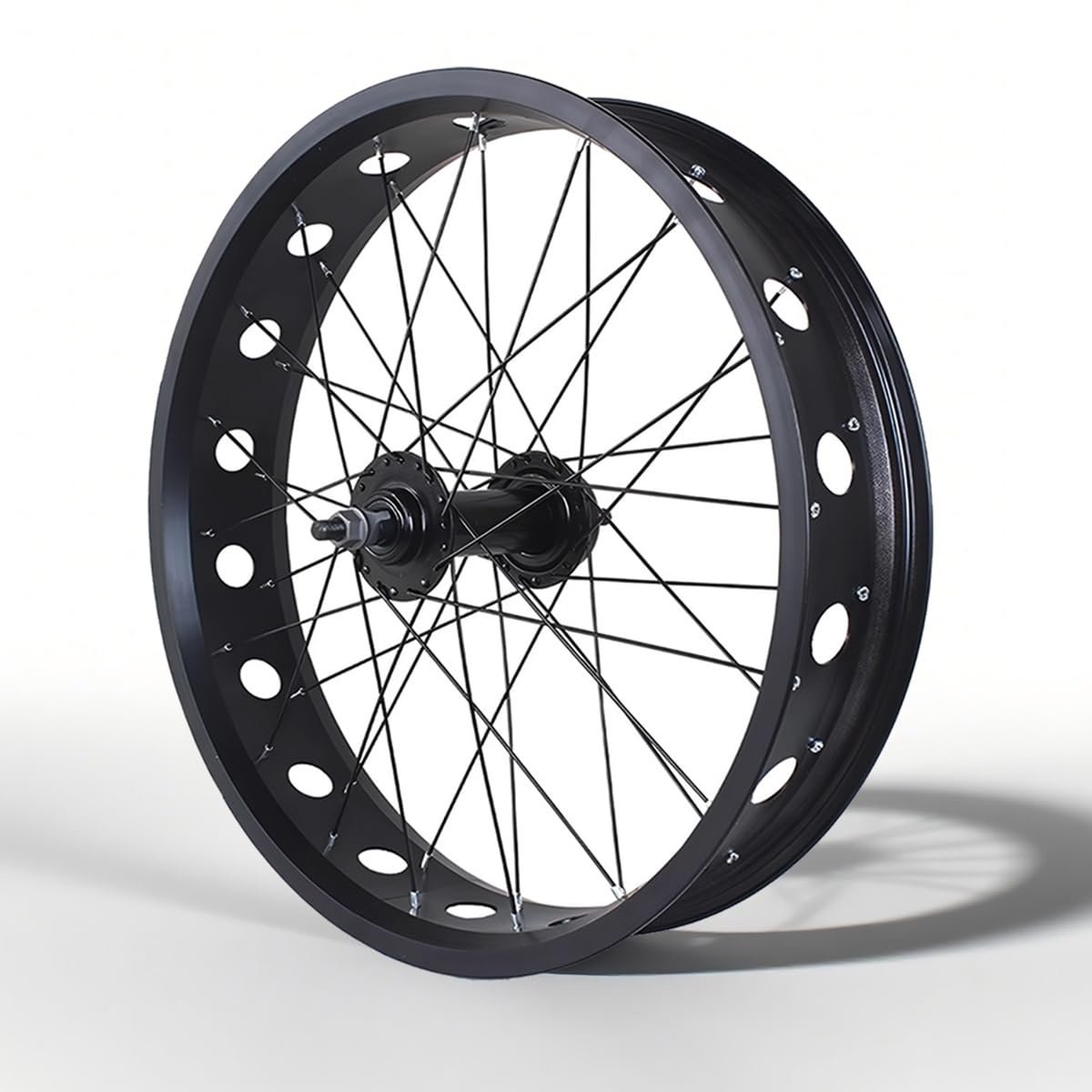 Set di Ruote per Bici da Neve 20/24/26"X 4.0" Pneumatici Larghi Anteriori e Posteriori Freno a Disco Set di Ruote da Spiaggia Cerchi in Lega di Alluminio Mozzi 36H Raggi 14G QR 135