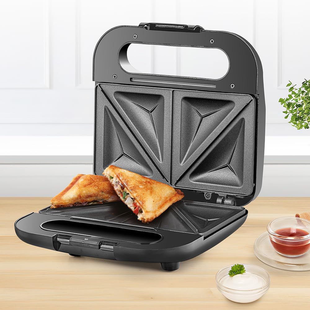 Borosil Toast Sandwich Maker | 750W, Can Make 2 Sandwich At a Time | Power Indicators, Auto Locking Handle, Non Toxic & Nonstick Plates Opens to 90°, Automatic Temprature Control | 2 Year Warranty-image-26