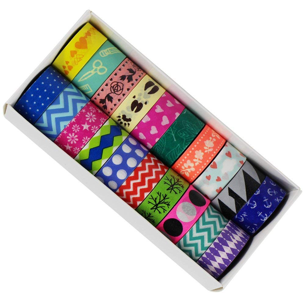 Decorative Washi Tape Set of 20 Adhesive Tape Masking Tape, Various Patterns (20 Patterns)