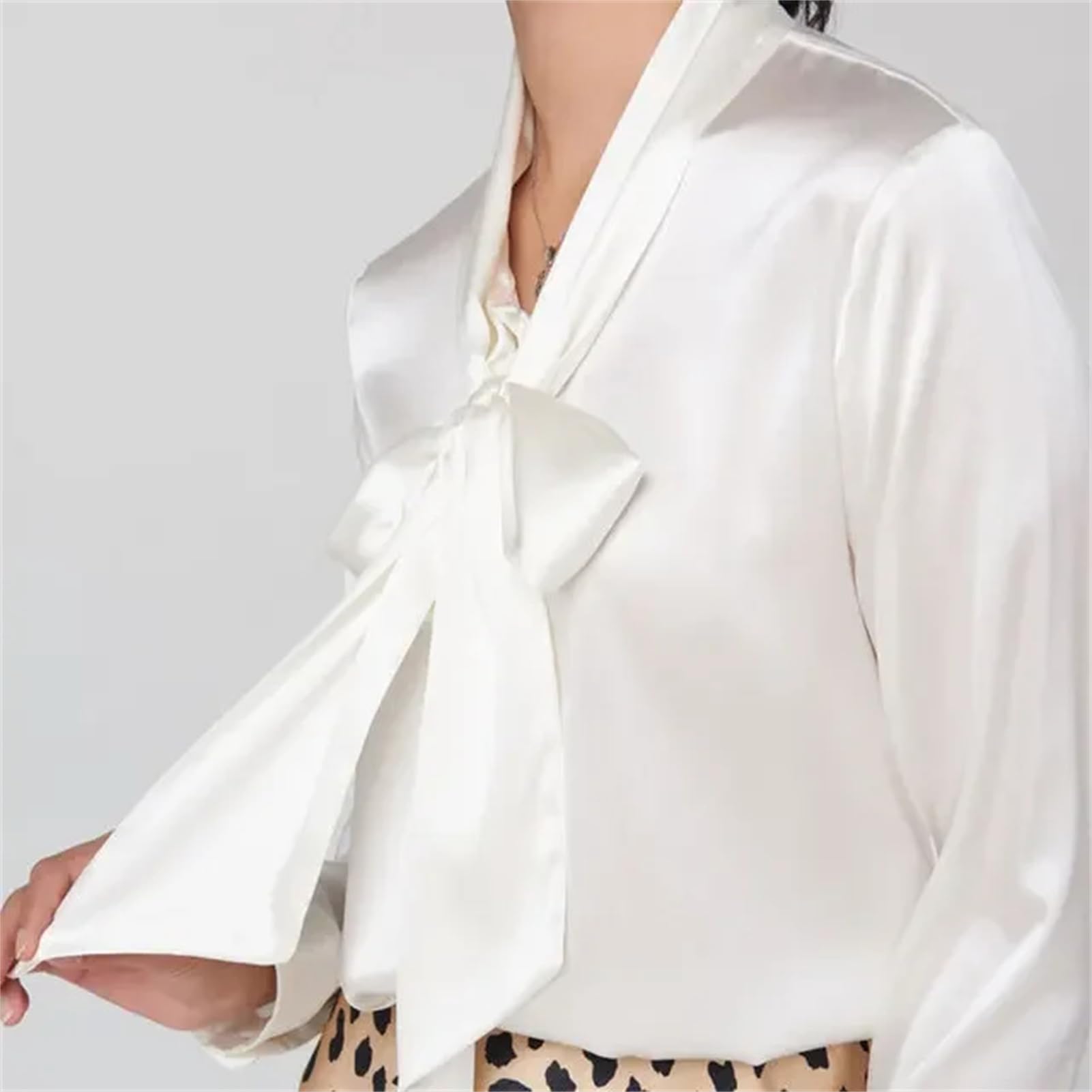 Blusa de manga larga para mujer, para oficina, clásica, básica, de manga larga, casual