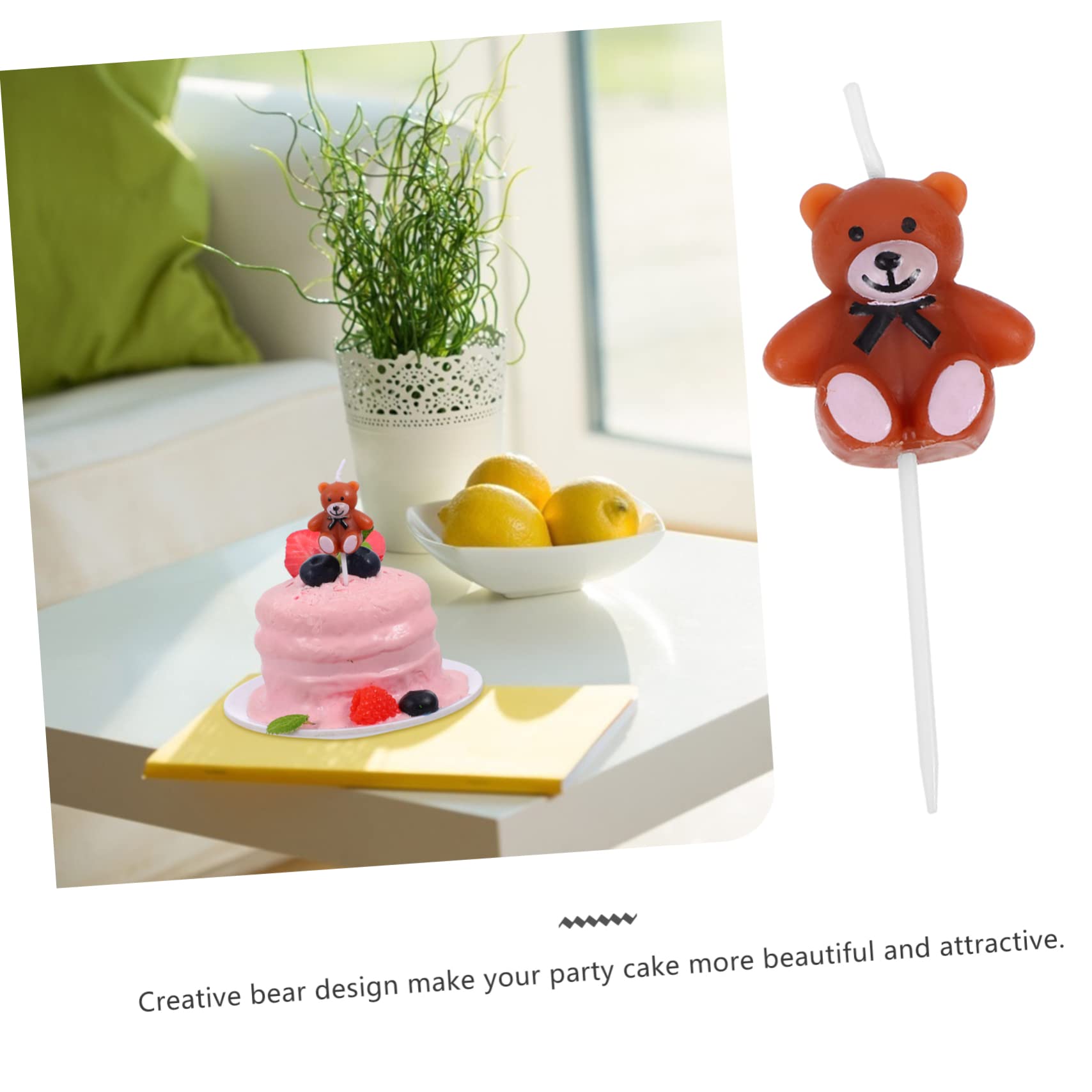 Cabilock 30piezas Velas De Cumpleaños De Cartoon Diseño De Oso para Decoración De Pasteles para Fiestas y Celebraciones
