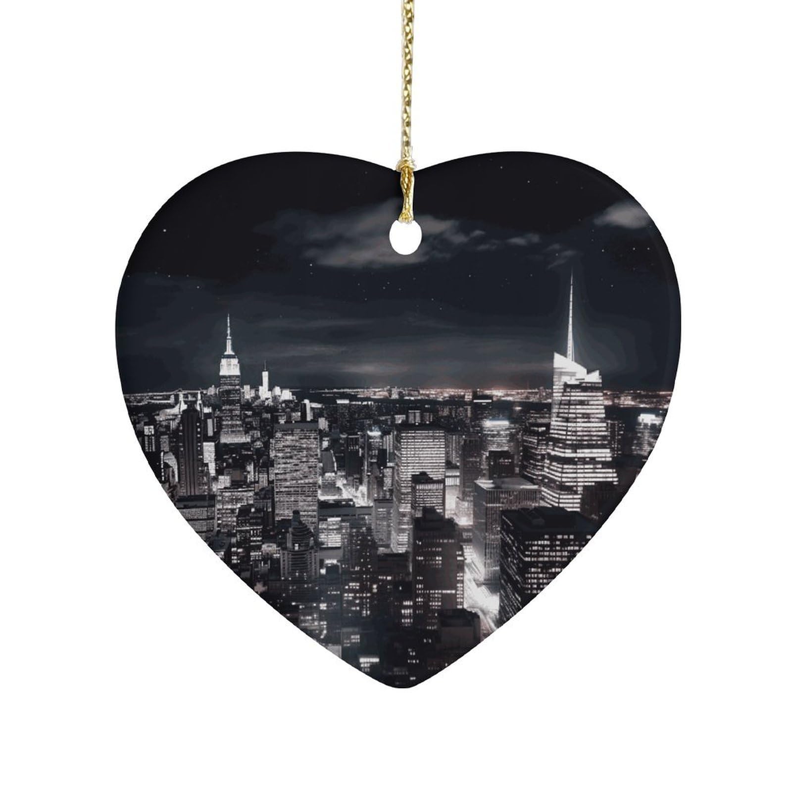 Fekiloot Style New York Night Sky Ceramic Ornament Home Decor Keepsake