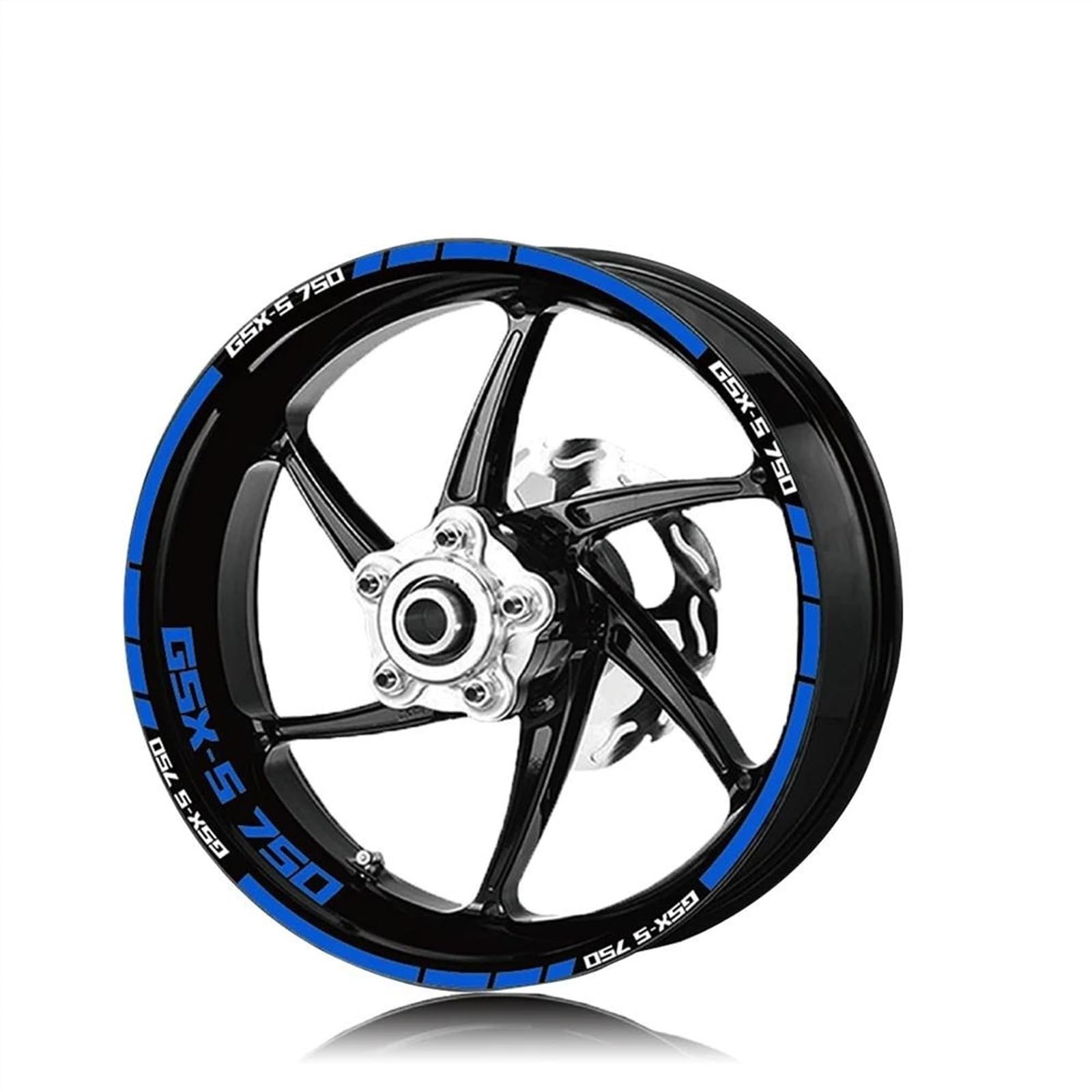 Motorcycle Reflective Wheel Sticker and Rim Stickers Tire Decoration Protection Decals for Suzuki GSX-S750 GSXS 750(Blu)