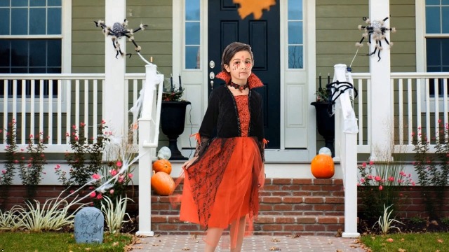 Disfraz de vampiro para niñas con falda tutu roja y accesorios miniatura 7