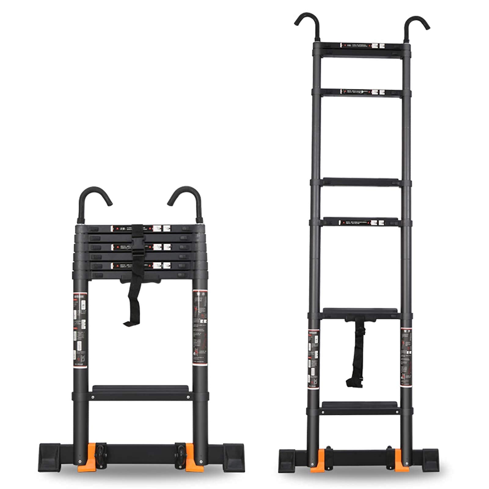 Buy Asan Aluminium Telescopic Ladders Black Extendable Ladders With