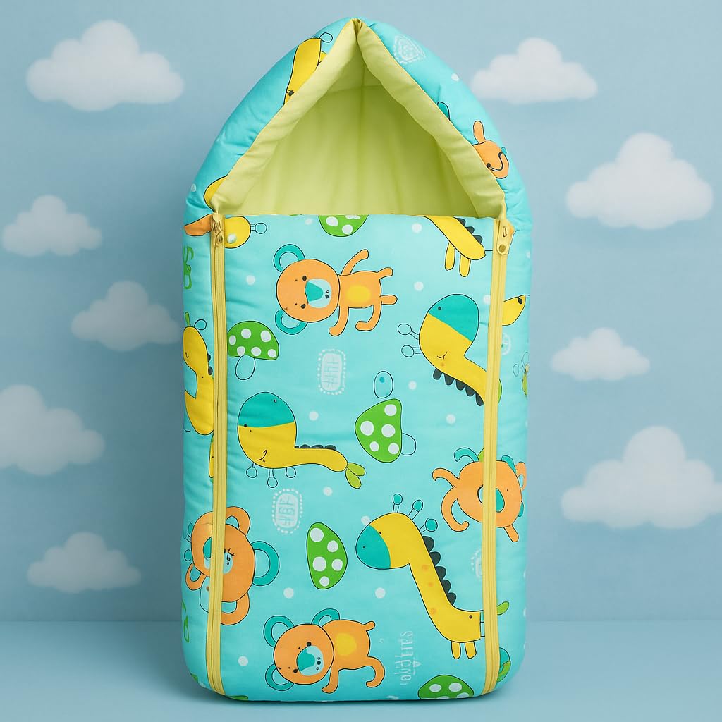 MOM & SON Cotton 29.52x17.71x3.93 inches Sleeping and Carry Bag, Green