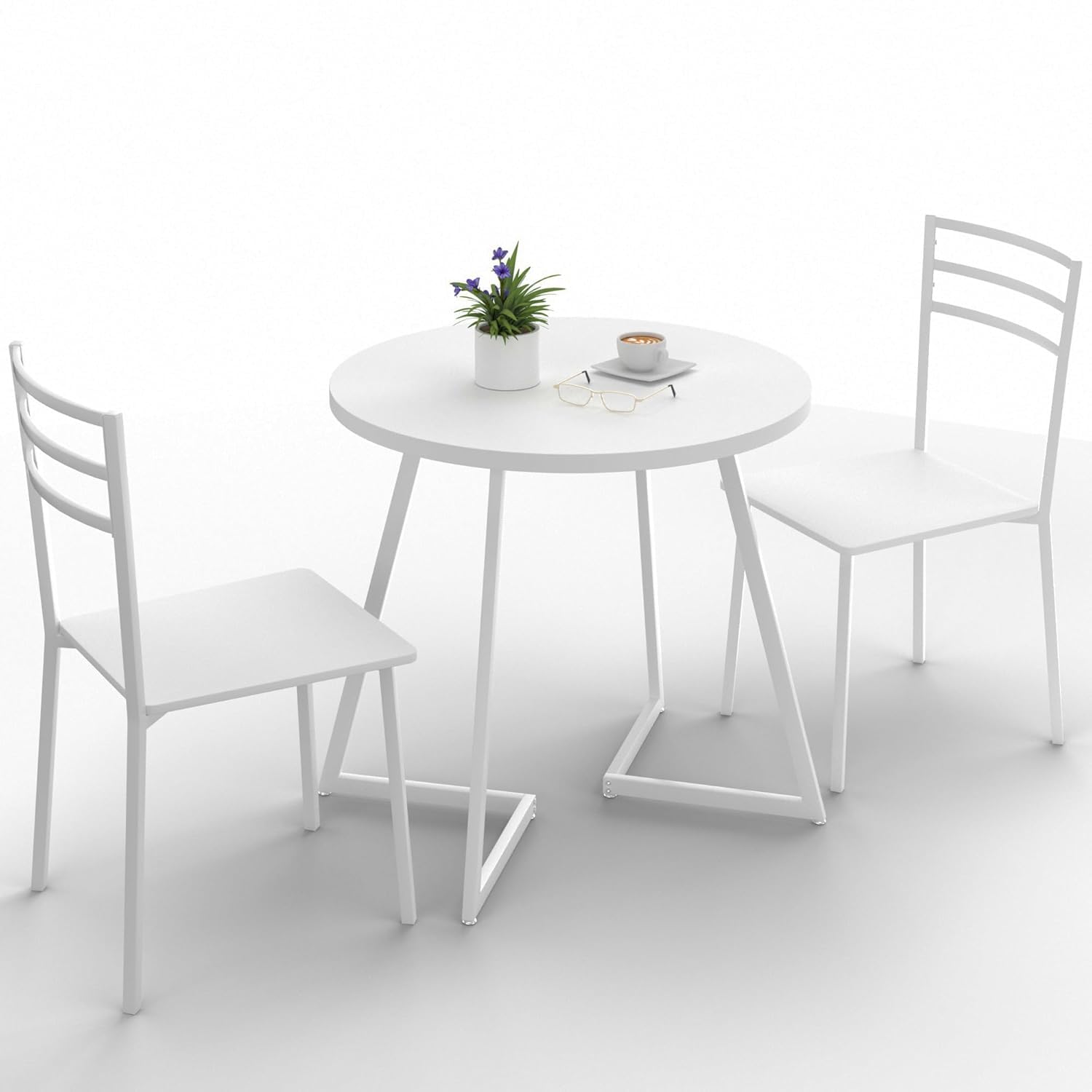 Priti Modern Round Dining Table Set with Two Chairs for Small Spaces-image-37