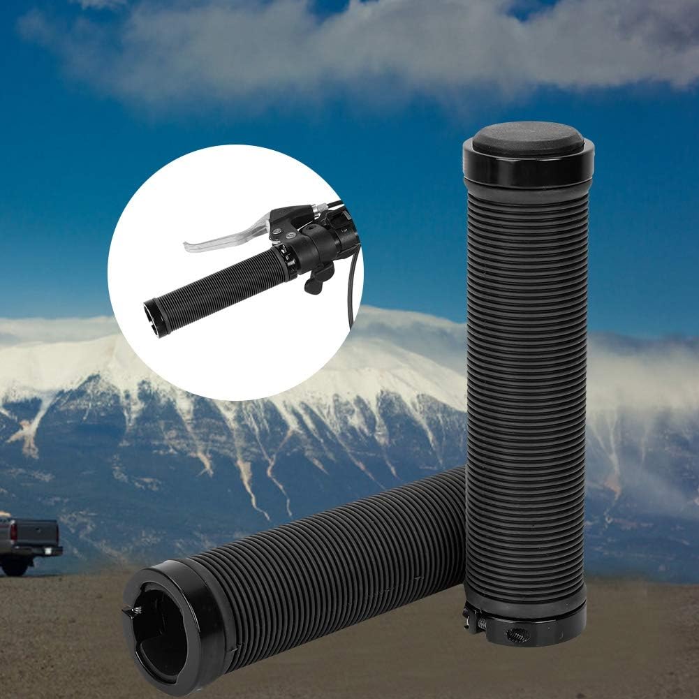 Alomejor Handlebar Grips Lock On Cycling Handle Grips with Plugs for Cycling Mountain Road Bike(Black)
