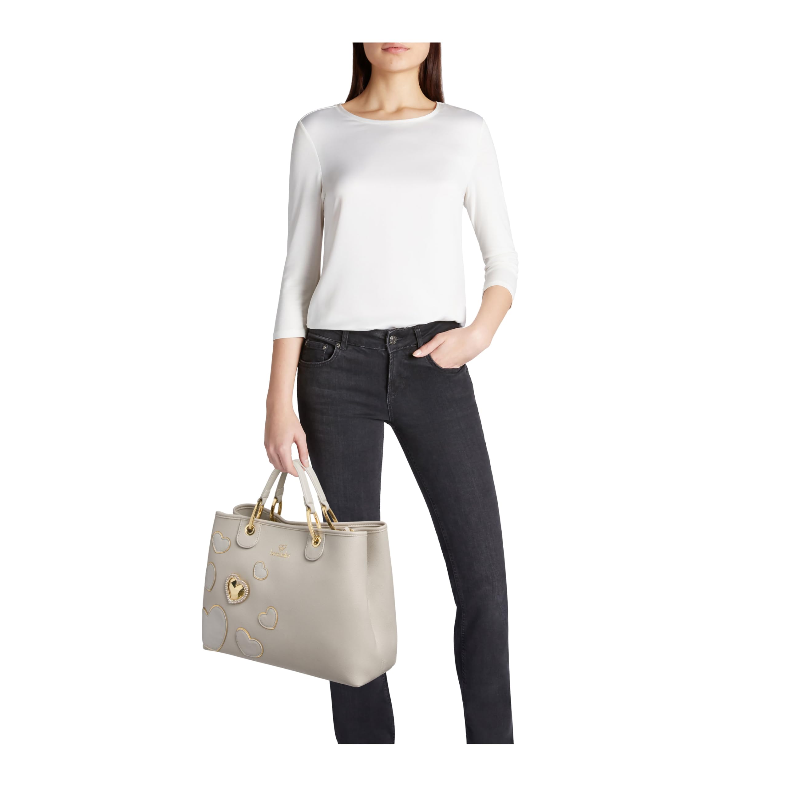 Braccialini Borsa a Mano Donna Beth Patch firmata Similpelle con Pochette