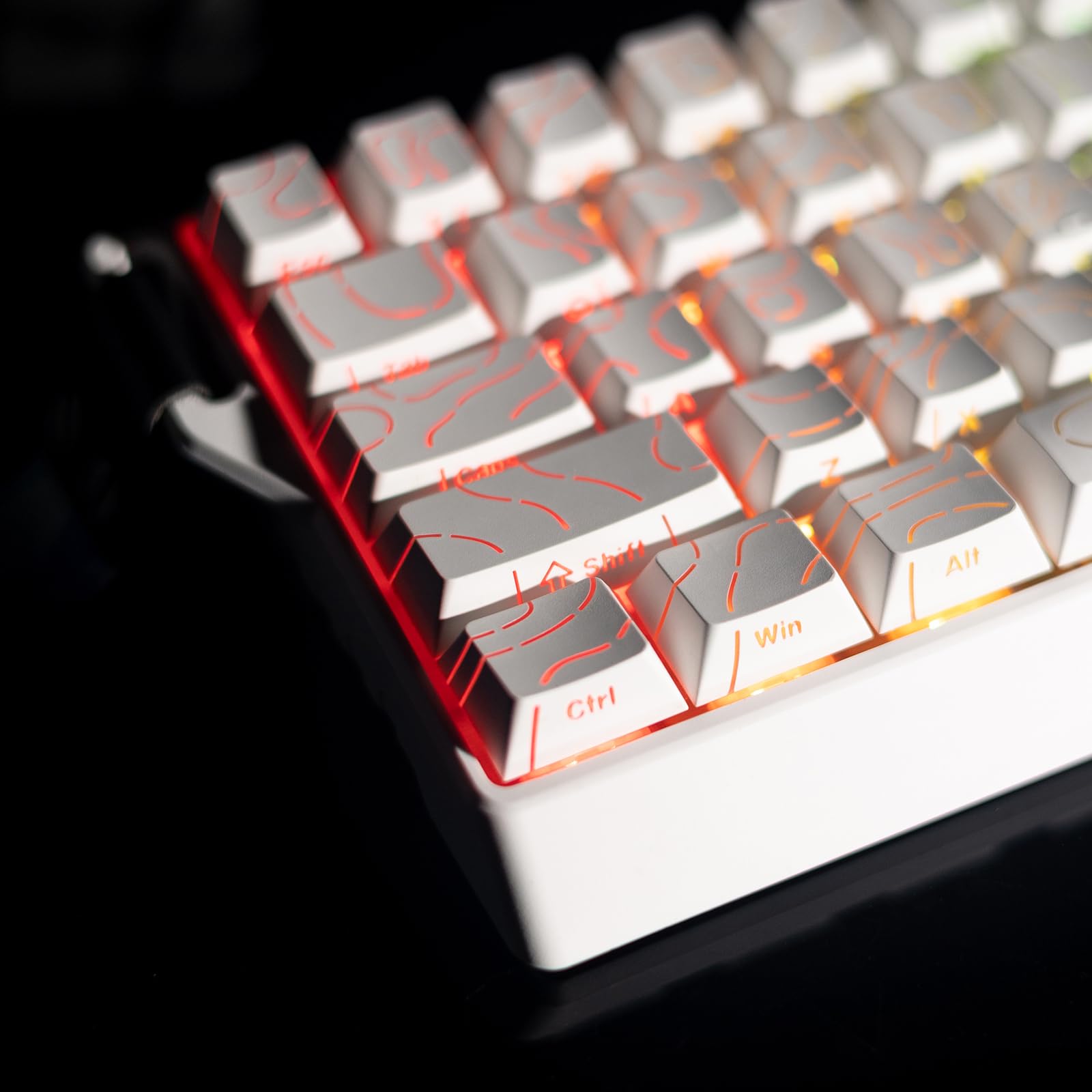 GK GAMAKAY x NaughShark NS68 Rapid Trigger - Teclado inalámbrico para videojuegos | BT/2.4GHz/Wired 8KHz 0,01 mm RT, interruptor magnético Outemu Peach Crystal (blanco lado impreso)