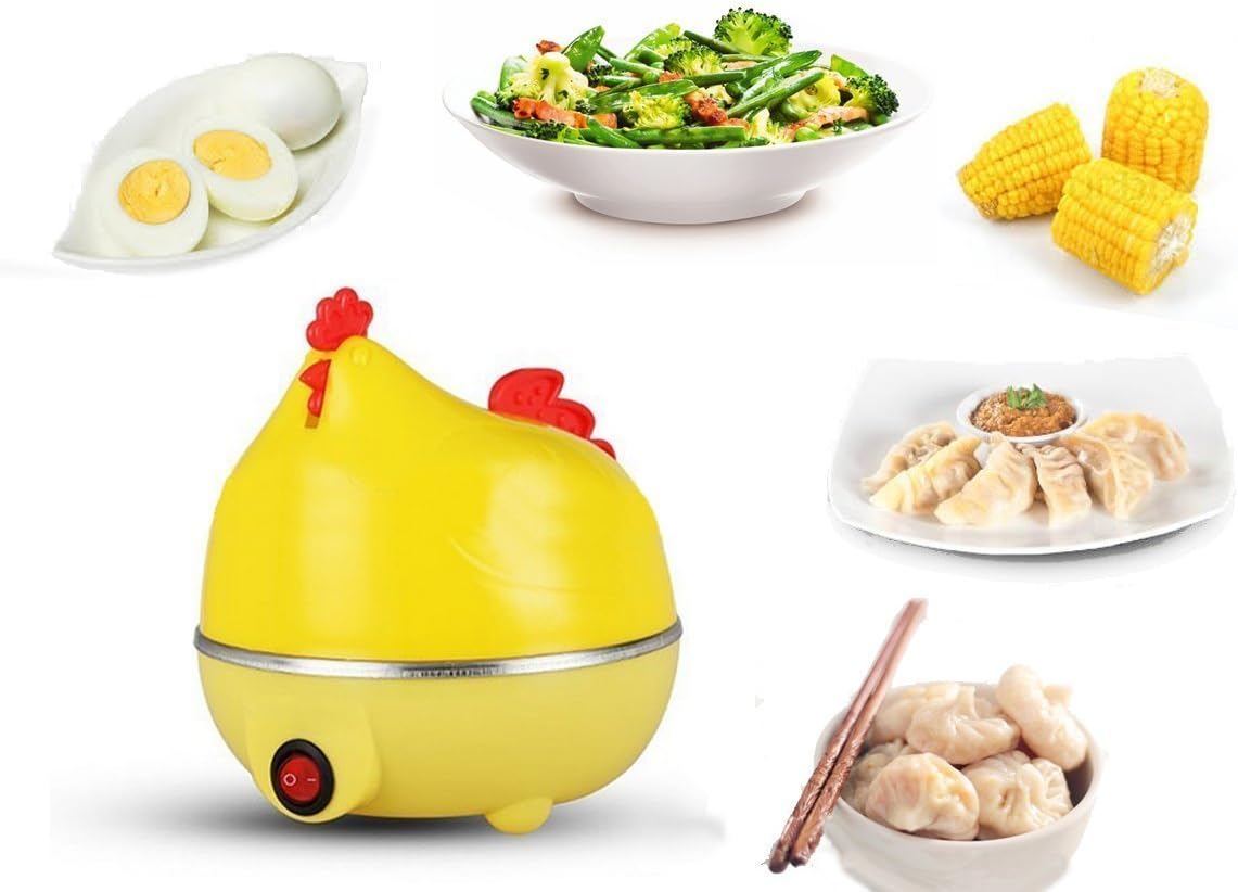 Harjas Kitchen Hen 7 Egg Cooker Boiler Steamer with Tray, Multicolour