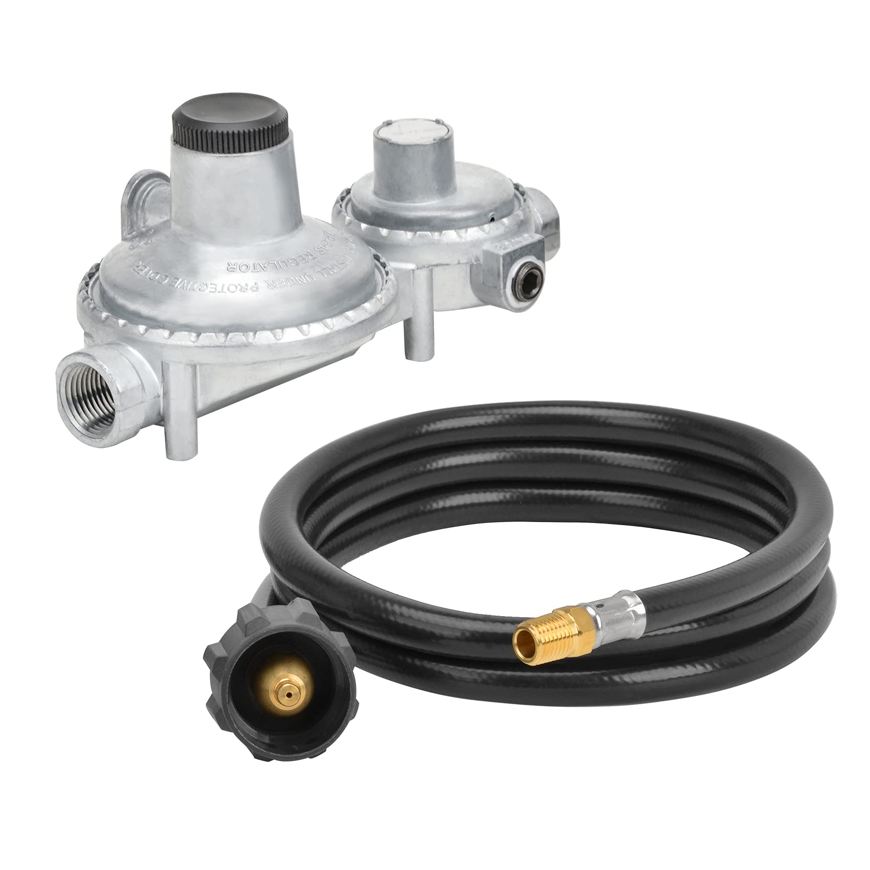 Amazon.com : only fire Horizontal Two Stage Propane Regulator, with 5 Ft  Propane Hose 1/4 Male NPT Hose : Patio, Lawn u0026 Garden
