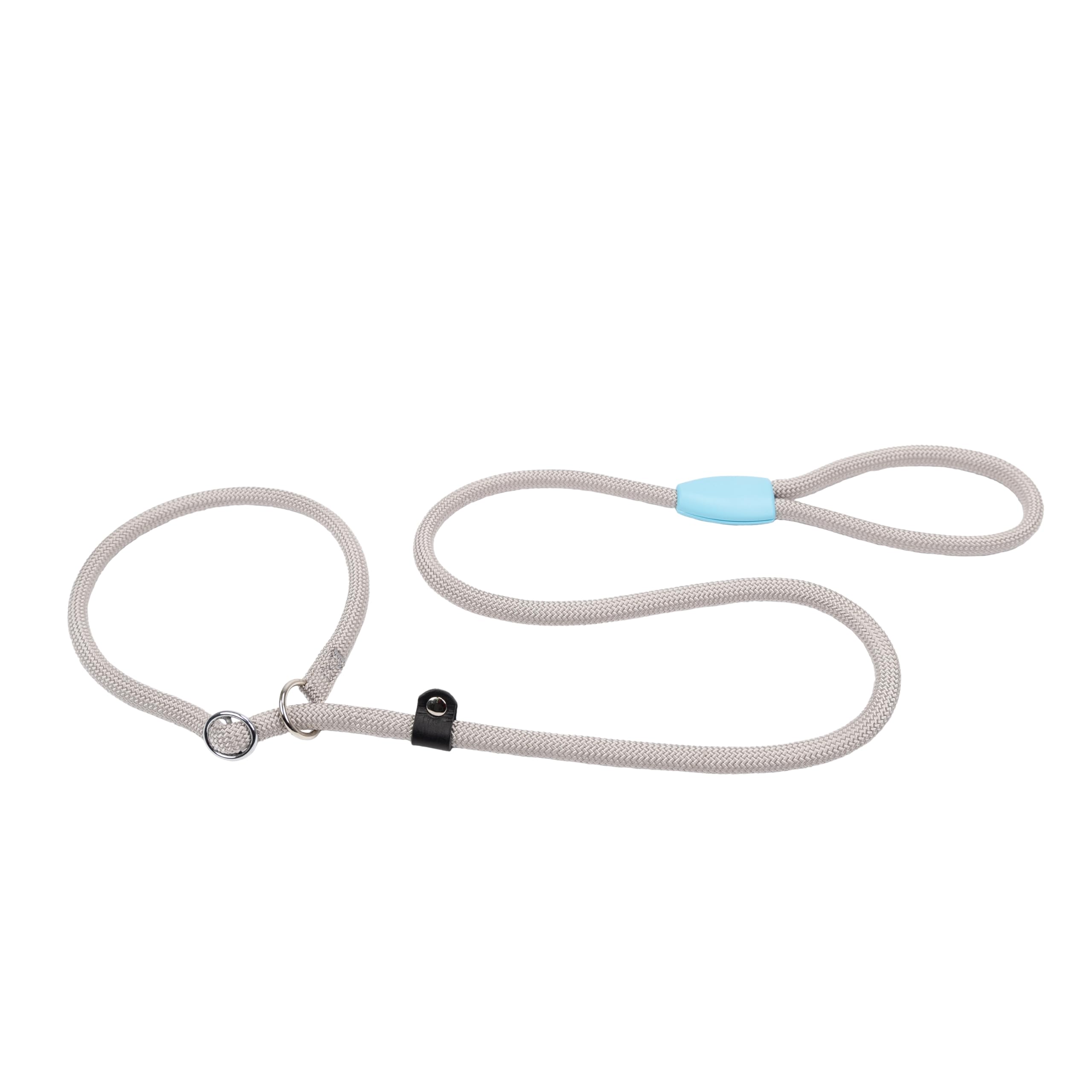 Ferplast SPOR Dog Lead and Collar, Lead with Adjustable Semi-Choke Collar, in Nylon Cord, Handle for Safe Control Length 170 cm, Grey